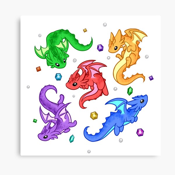 Gem Dragon Pattern Canvas Print