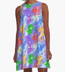 Edelstein-Drachen-Muster A-Linien Kleid