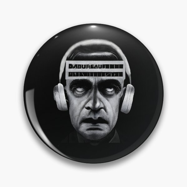 Da Bureau Forehead Logo - Headphones Guy Pin