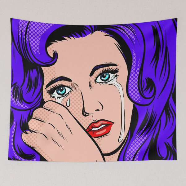 Item preview, Sad girl crying pop art style  designed and sold by IronicEmpire.