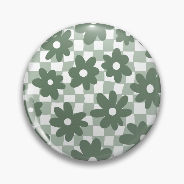 Item preview, Checkered Daisy Pattern (sage green/white) designed and sold by Design Minds Boutique.