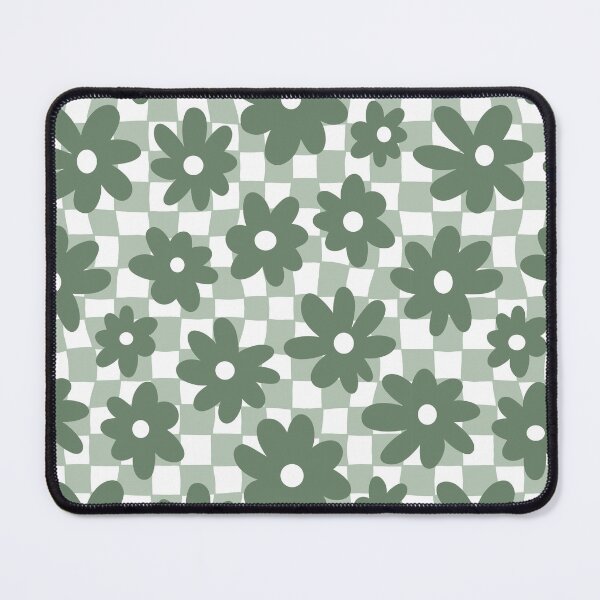Item preview, Checkered Daisy Pattern (sage green/white) designed and sold by Design Minds Boutique.