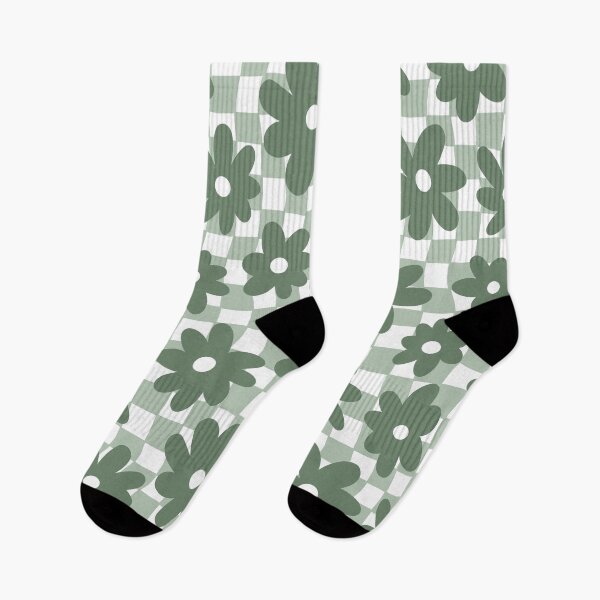 Item preview, Checkered Daisy Pattern (sage green/white) designed and sold by Design Minds Boutique.