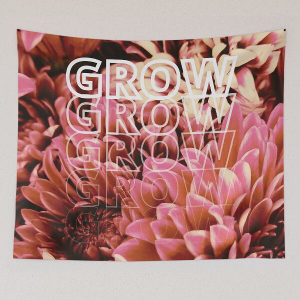 Item preview, GROW (above) - Frilly Pink Flowers designed and sold by AliceSLee.