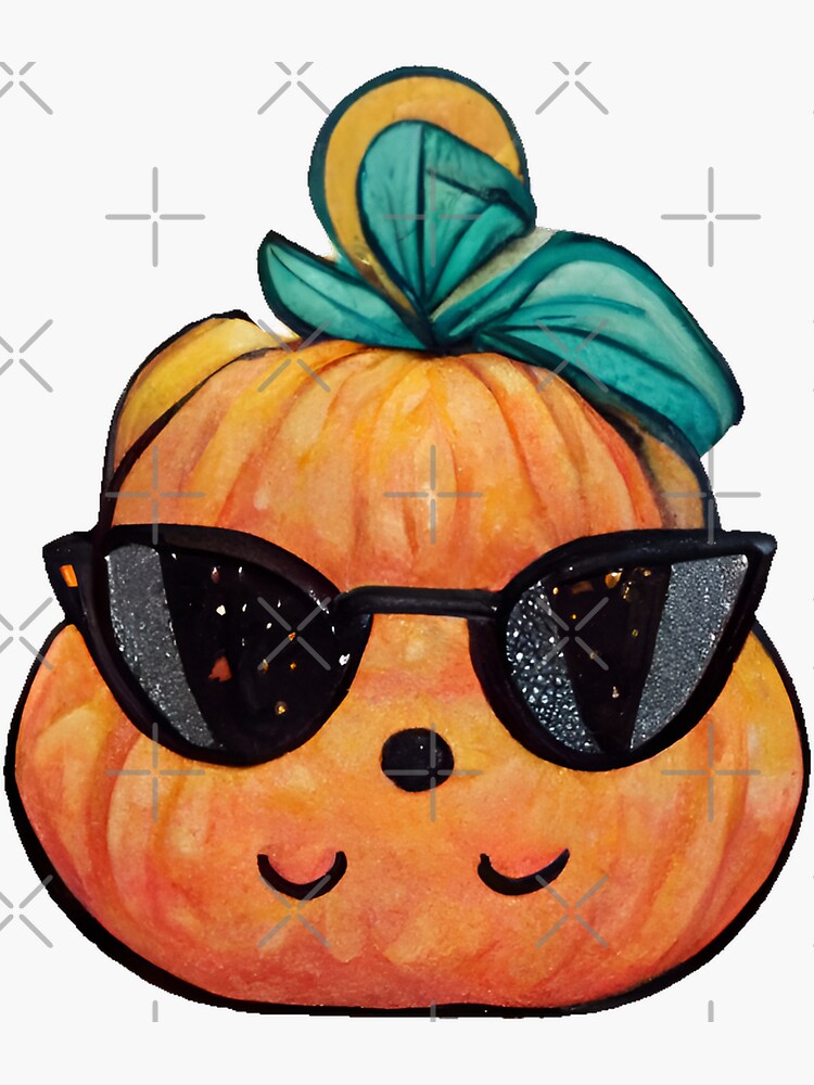 "Cute Baby Pumpkin Wearing Sunglasses" Sticker for Sale by