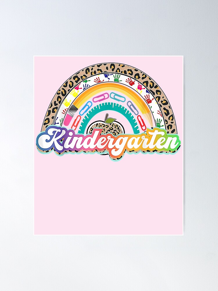 Kindergarten Teacher Back To School Retro Vintage Rainbow Shirt