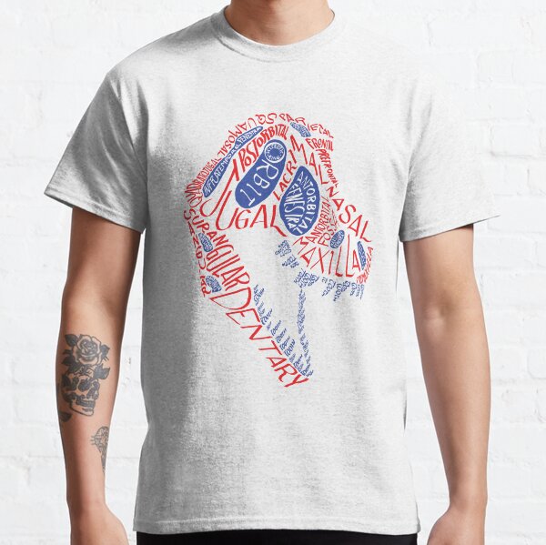 Calligram of the Anatomy of a Tyrannosaur Skull gradient Classic T-Shirt
