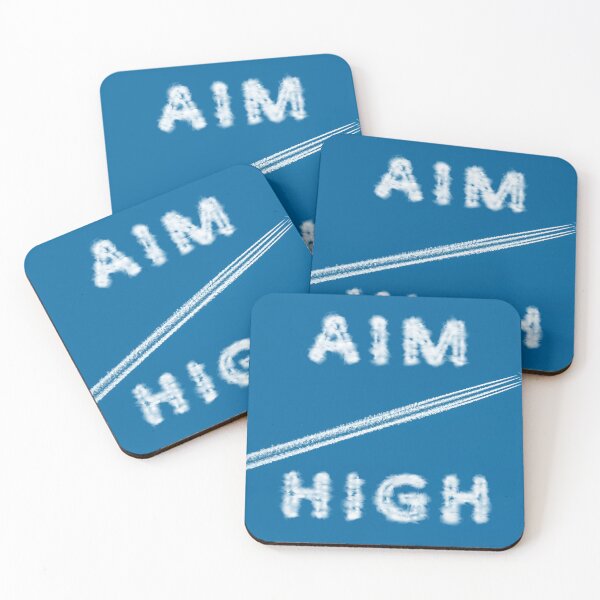Item preview, Aim High Inspirational Text with Aircraft Contrail on Blue Sky Background designed and sold by Ars-flos-est.