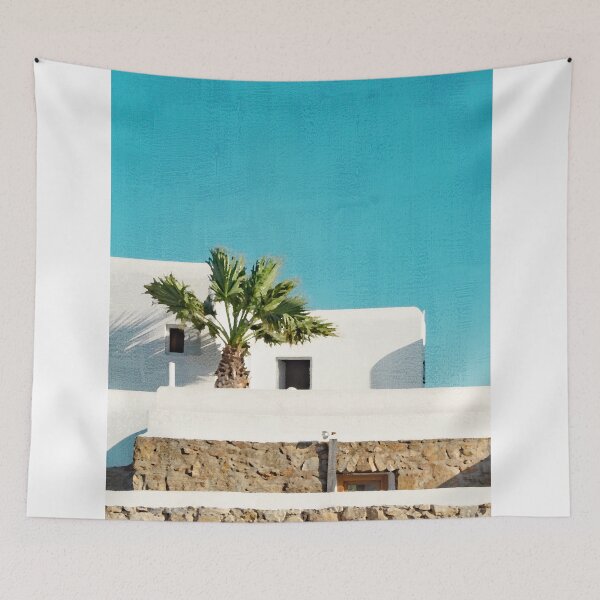 Item preview, Palm tree on balcony, Mykonos Greece designed and sold by nikstol.