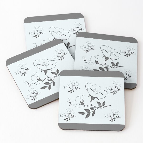Item preview, Pale Blue and Grey Wild Roses designed and sold by Karen Thomson.