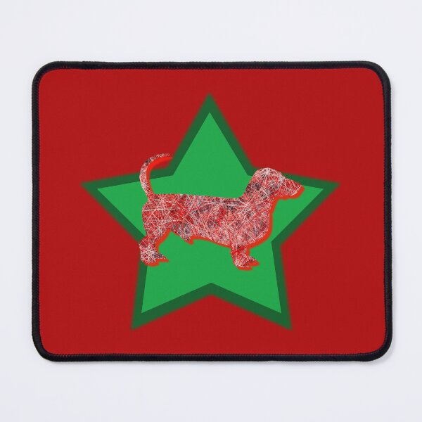 Item preview, Dachshund Red Christmas Dog Silhouette & Green Star designed and sold by AMSonArt.