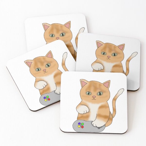 Item preview, Gamer kitty (fluffy orange cat) designed and sold by Becky-Marie.
