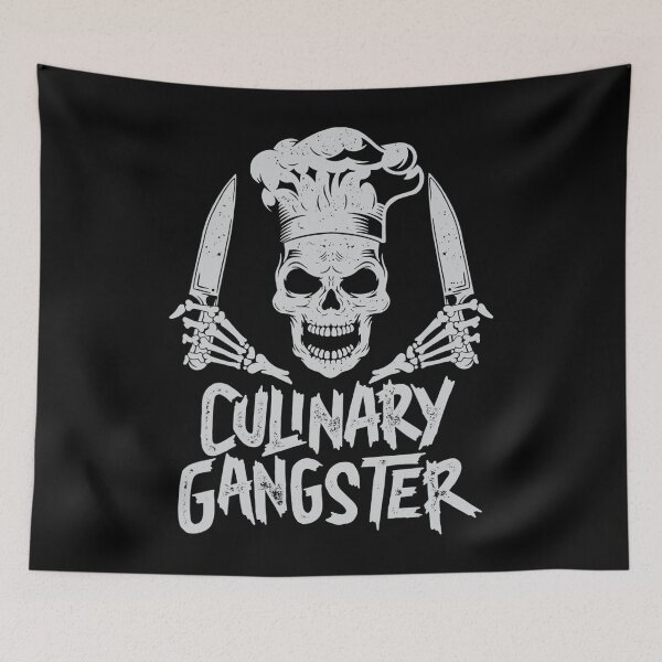 Item preview, Chef Culinary Gangster Men Women Cook Skull Cooking Knife designed and sold by steelvintner477.