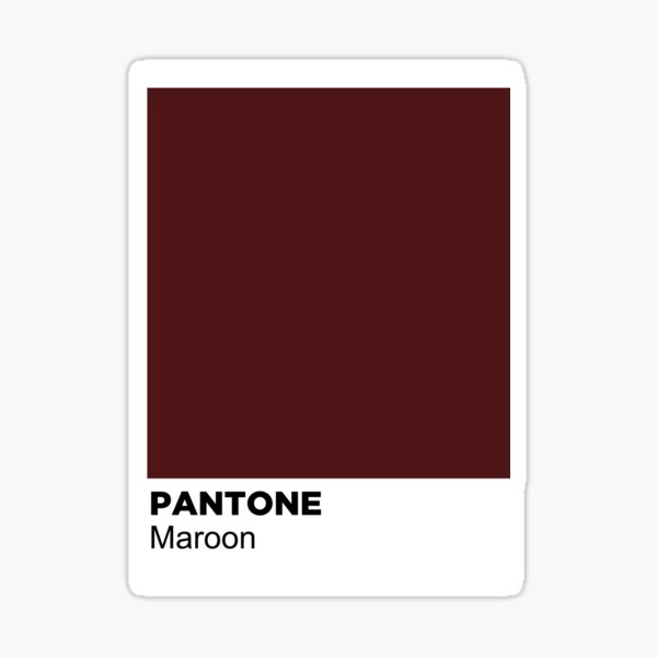 Maroon Pantone Color Swatch Sticker For Sale By Jamiejamie00 Redbubble