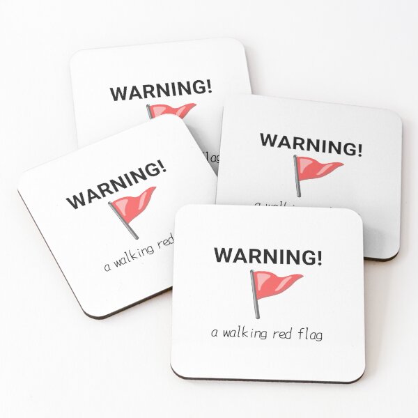 Item preview, A Walking Red Flag Funny Warning Sign  designed and sold by lycheedesign.