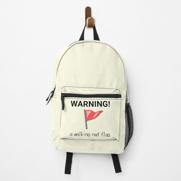 Item preview, A Walking Red Flag Funny Warning Sign designed and sold by lycheedesign.