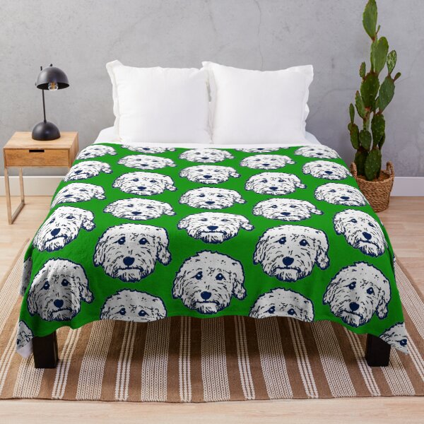 Item preview, Goldendoodle face in navy and green! Labradoodle face - Doodle face designed and sold by smooshfaceutd.
