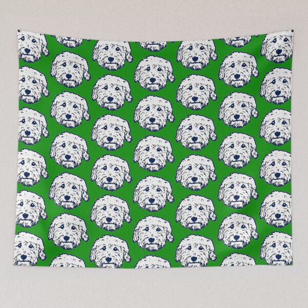 Item preview, Goldendoodle face in navy and green! Labradoodle face - Doodle face designed and sold by smooshfaceutd.