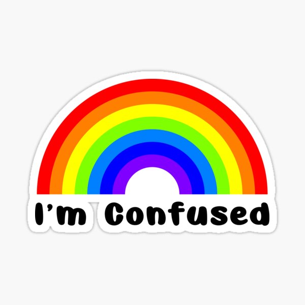 Confused Pride Sticker For Sale By Betterdaze Redbubble