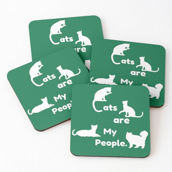 Item preview, Cats are my People (white print) GREEN designed and sold by artbleed.