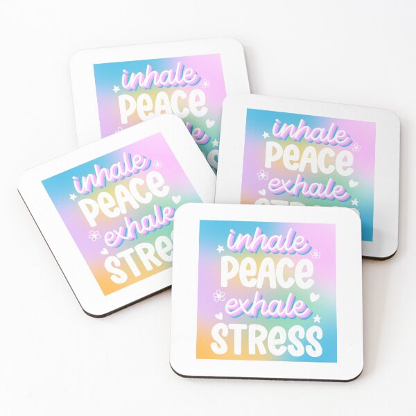 Item preview, Inhale Peace Exhale Stress Hand Lettered Design  designed and sold by happyzo.