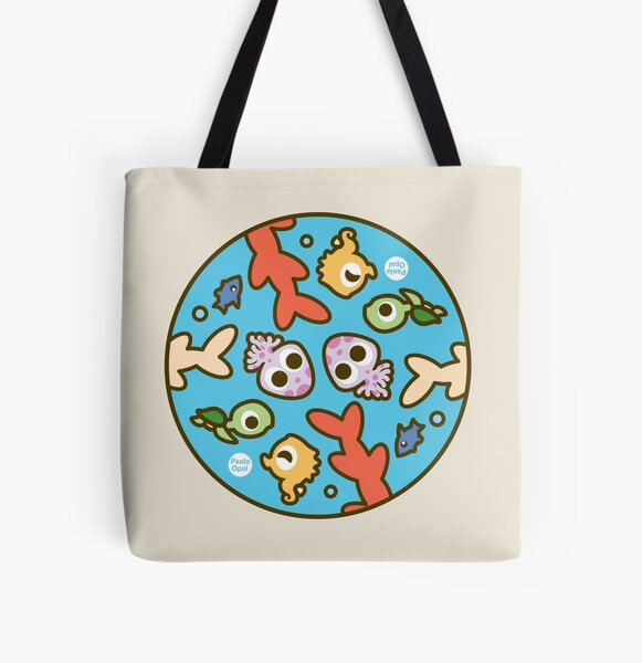 Undersea Animal Circular Pattern All Over Print Tote Bag