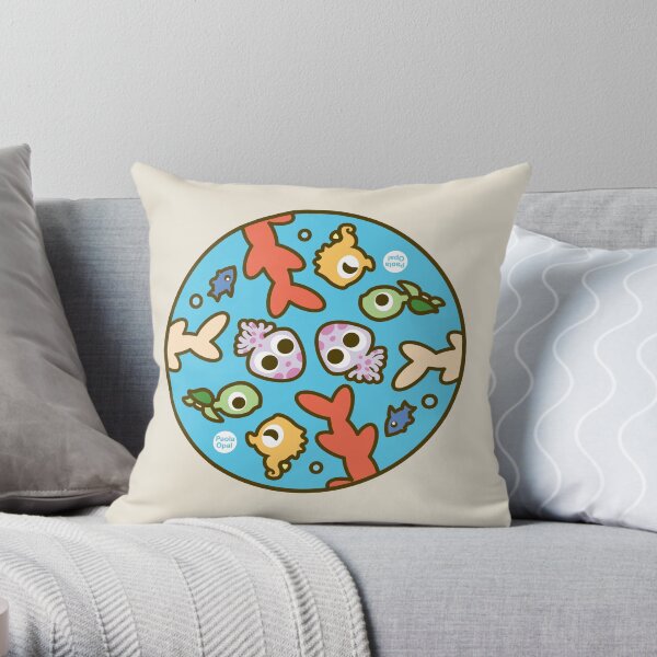 Undersea Animal Circular Pattern Throw Pillow