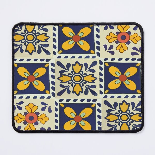 Item preview, Flowers authentic mexican talavera tile geometric pattern majolica boho chic interior design designed and sold by T-Mex.