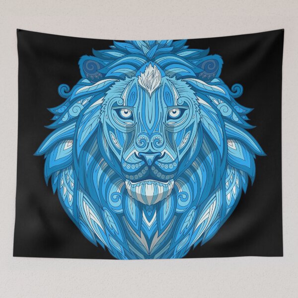 Item preview, Lion blue ornament ethnic designed and sold by IronicEmpire.