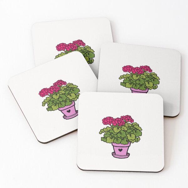 Item preview, pink geranium potted flower plant designed and sold by Floralsharry.