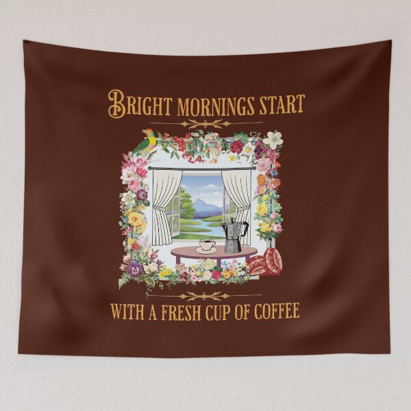 Item preview, Bright mornings start with a fresh cup of coffee designed and sold by StencilMyst ..