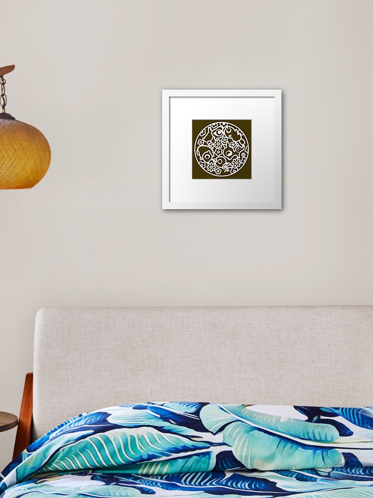 Framed Art Print, Woodland Animal Circular Pattern (Reverse Version) designed and sold by PaolaOpal