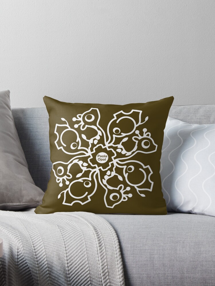 Thumbnail 1 of 4, Pillow, Giraffe and Elephant Spiral Pattern (Reverse Version) designed and sold by PaolaOpal.