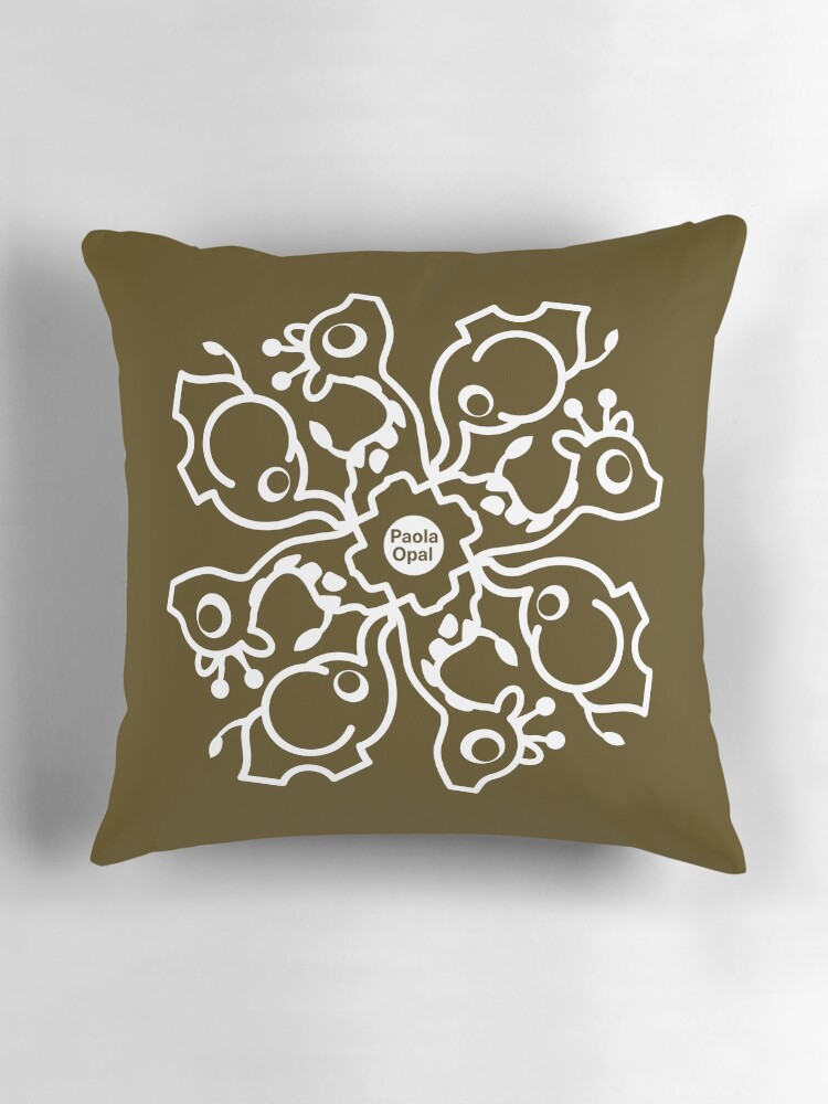 Thumbnail 3 of 4, Pillow, Giraffe and Elephant Spiral Pattern (Reverse Version) designed and sold by PaolaOpal.