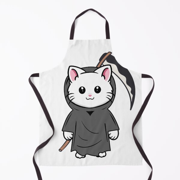 Item preview, Cute Grim reaper White Kitty Cat designed and sold by OtillieArt.