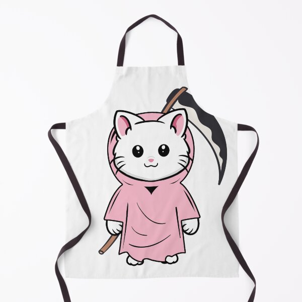 Item preview, Cute Pink Grim reaper White Kitty Cat designed and sold by OtillieArt.