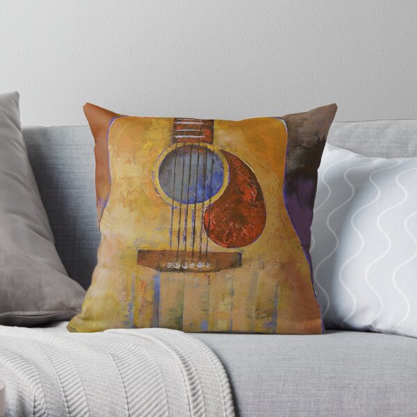 Acoustic Guitar Throw Pillow