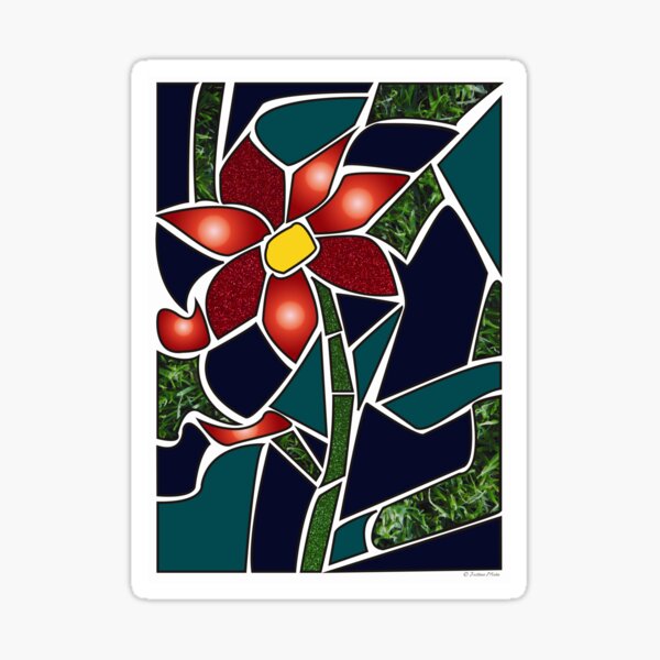 Stained Glass Series: Flower Sticker
