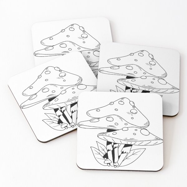 Item preview, black and white mushrooms designed and sold by RulitosThomas.