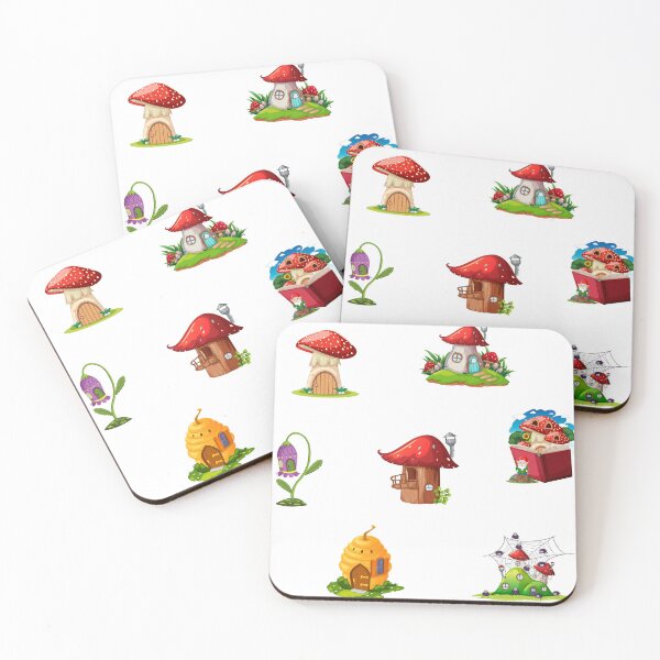 Item preview, Colorful Red Mushroom Fairy Tale Forest Houses  designed and sold by silviaol.
