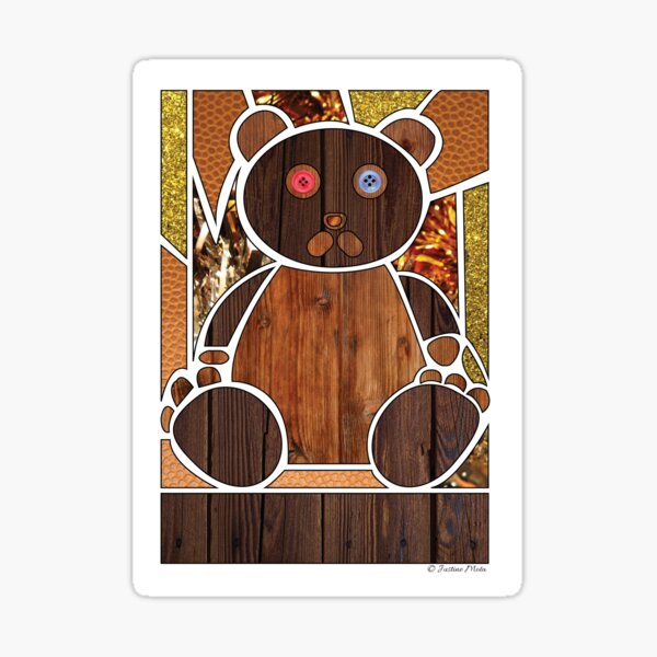 Stained Glass Series: Teddy Bear Sticker