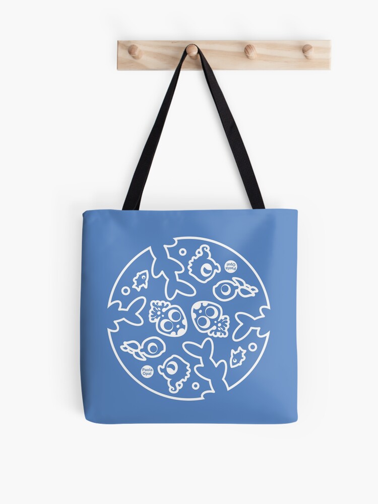 Thumbnail 1 of 2, Tote Bag, Undersea Animal Circular Pattern (Reverse Version) designed and sold by PaolaOpal.