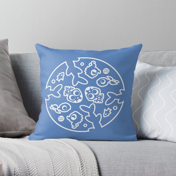Undersea Animal Circular Pattern (Reverse Version) Throw Pillow