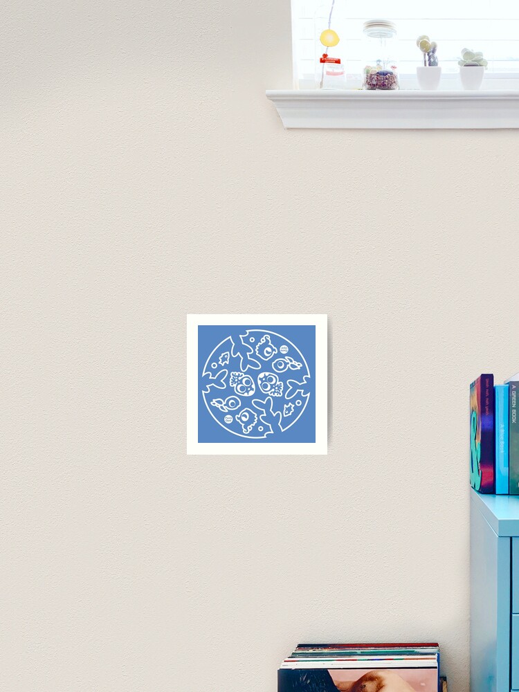 Thumbnail 1 of 3, Art Print, Undersea Animal Circular Pattern (Reverse Version) designed and sold by PaolaOpal.