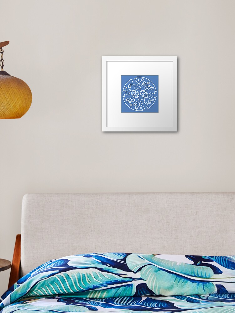 Thumbnail 1 of 7, Framed Art Print, Undersea Animal Circular Pattern (Reverse Version) designed and sold by PaolaOpal.