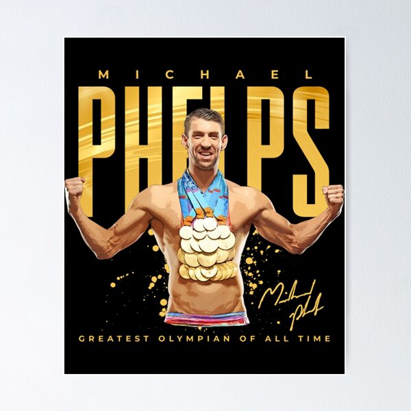 Medallas Espalda De Michael Phelps Michael Phelps Póster, image size:600x600