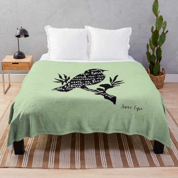 Item preview, I am no bird; and no net ensnares me - Jane Eyre quote on light green background designed and sold by introvertcafe.