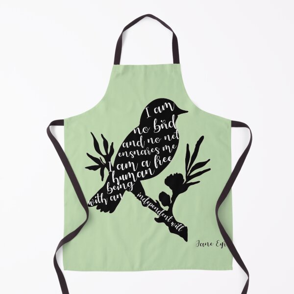 Item preview, I am no bird; and no net ensnares me - Jane Eyre quote on light green background designed and sold by introvertcafe.