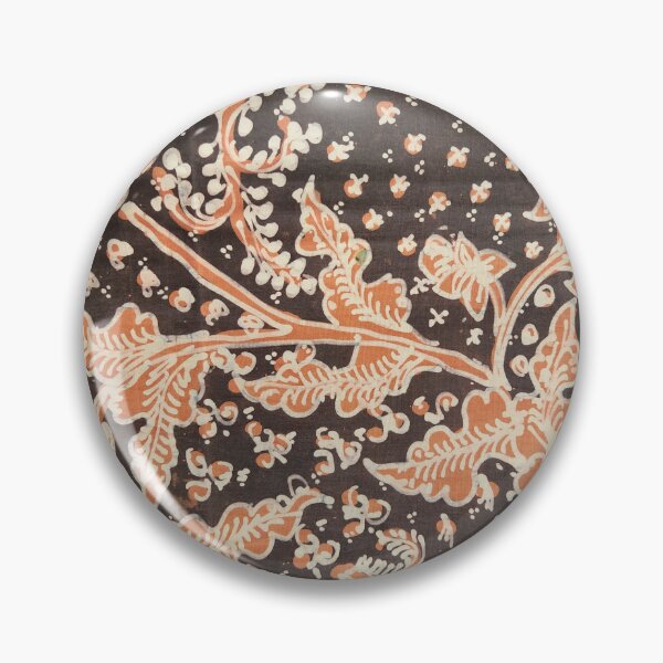 Item preview, Indonesia handmade hand-drawn batik tulis fabric orange grey floral flower leaves pattern from Lasem designed and sold by Morcawork.