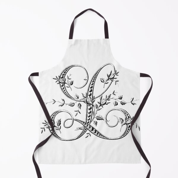 Item preview, Monogram Initial L Vintage French Rosebud Letter in Black designed and sold by artanlei.